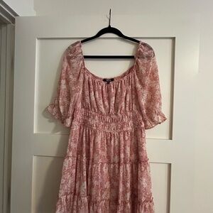 Trixxi Pink Floral Long Sleeve Dress
